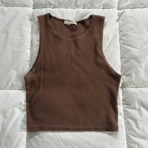 Brown Pull & Bear Ribbed Tank